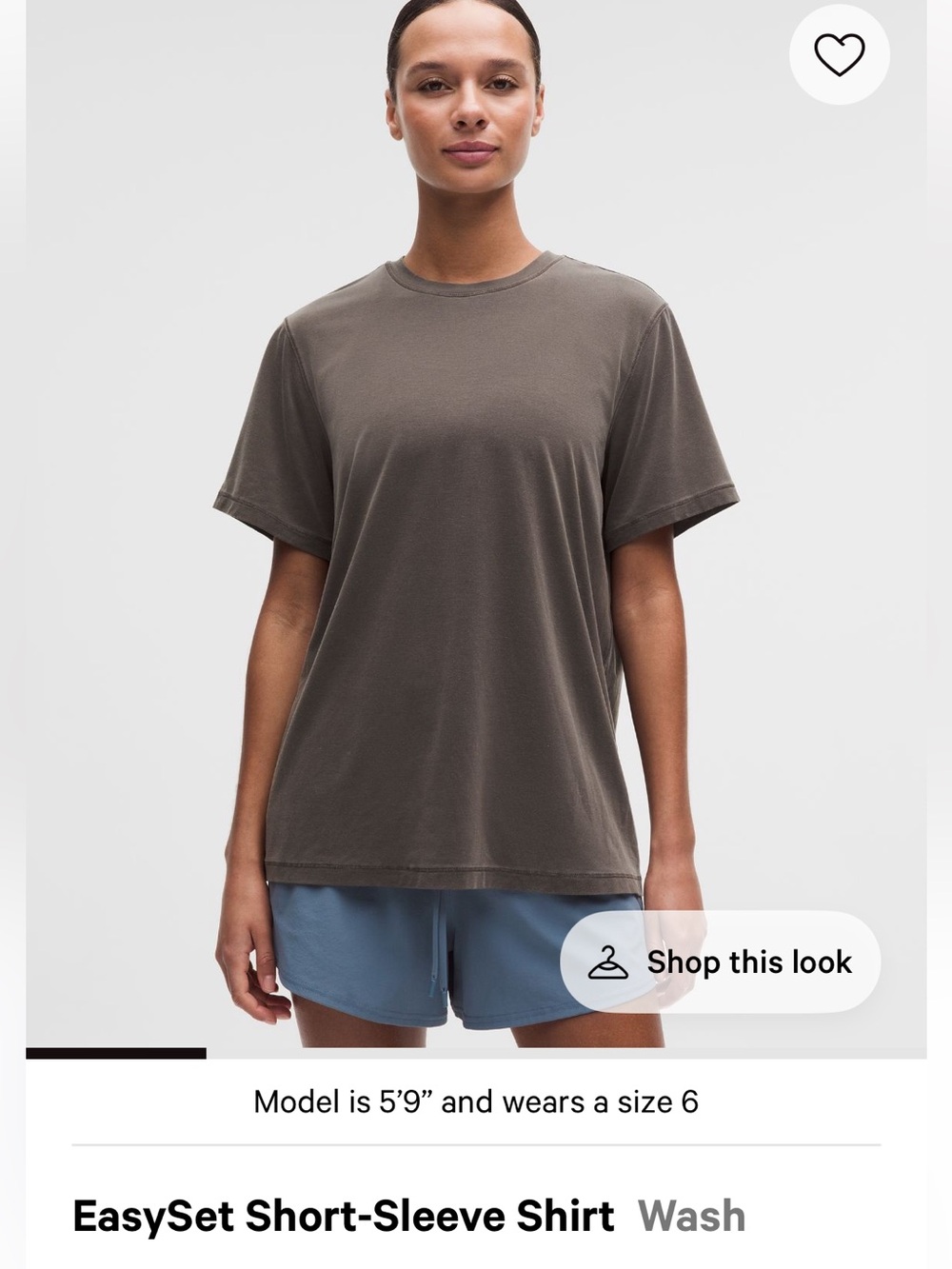 NEW! Lululemon EasySet short sleeve wash size 6